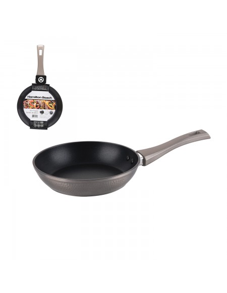 Hamilton Beach Hammered Forged Aluminum Fry Pan 8in (20cm), Non-Stick Coating